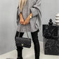 Elegant Round Neck Poncho Long Sleeve Sweater