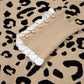LaurenNichole Classy Brown Leopard Buttoned Down Ruffled Cuffed Sweater