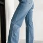 Tailored Button Fly Wide Leg Trouser Jeans