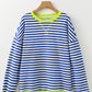 Comfy Oversized Stripe Sweatshirt in 2 Colors (S - 2X)