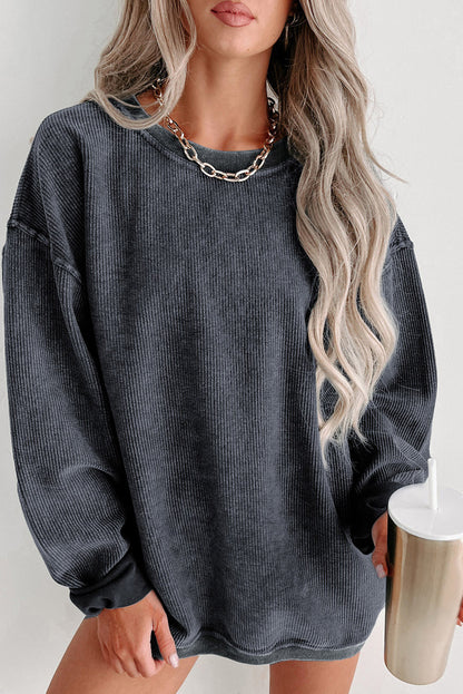 Comfy Corduroy Boyfriend Sweatshirt in 6 Colors ( S-2X)
