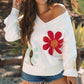 Cozy Floral V Neck Sweater in 2 Colors