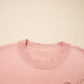 Cozy Flower Bishop Sleeve Knit Peach Sweater