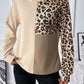 Leopard Color block Waffle Knit Shirt in 2 Colors