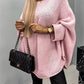 Elegant Round Neck Poncho Long Sleeve Sweater