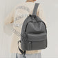 Vegan Leather Zip Backpack Bag. 4 Colors