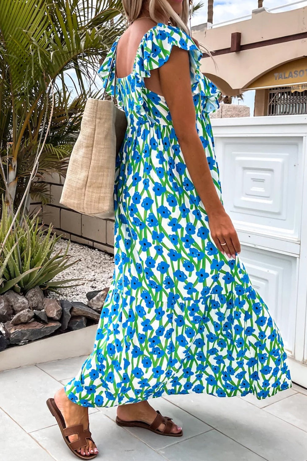 Elegant Floral Ruffled Summer Dress in 2 Colors (S - 2X)