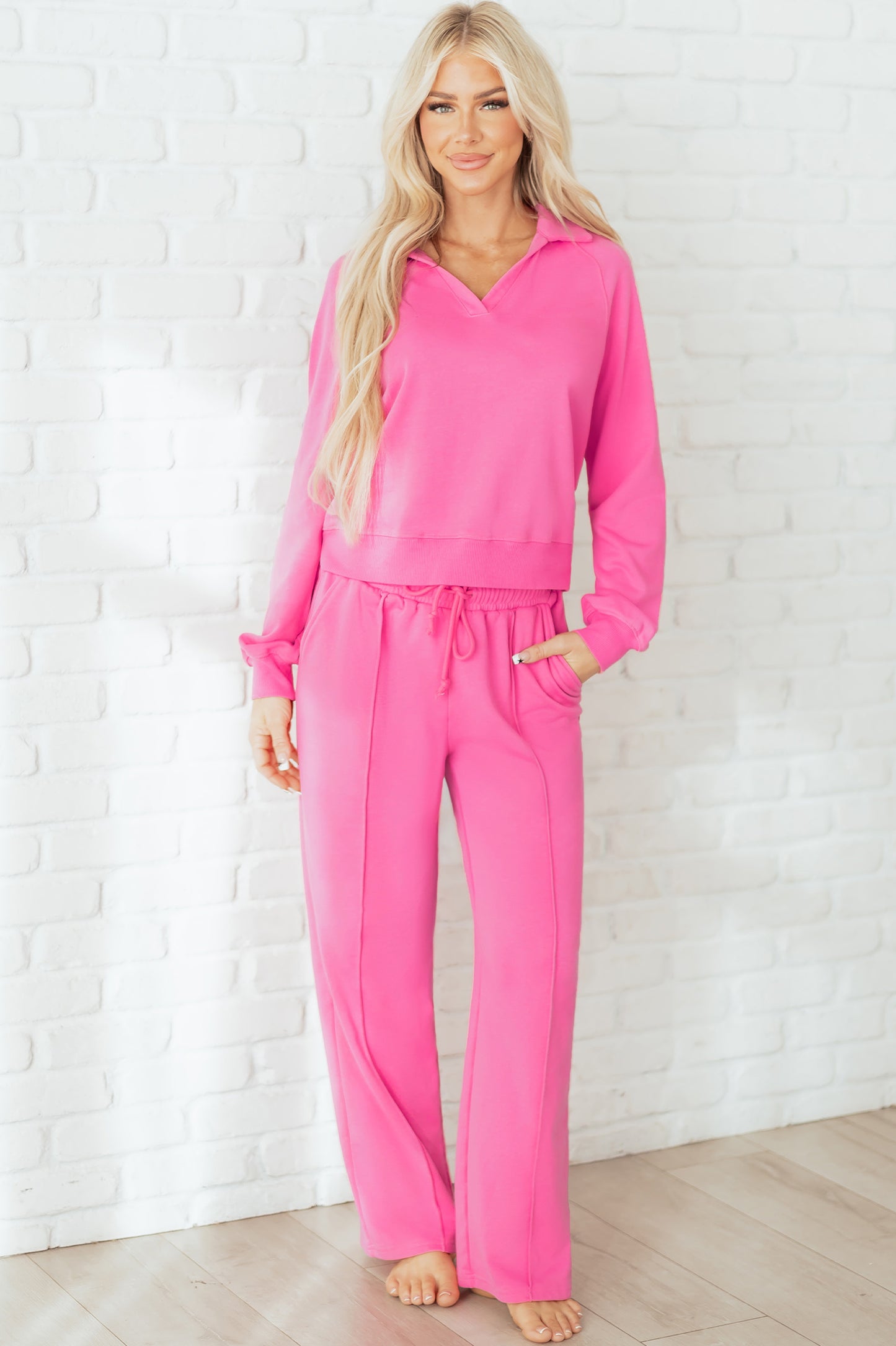 Cozy Activepologie Polo Sweatsuit with Tailored Sweatpants in 2 Colors