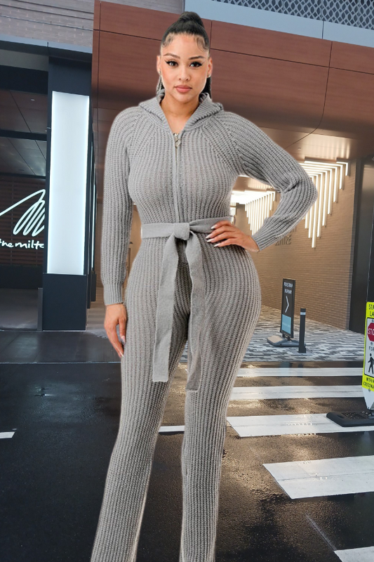 The Classic Sweater Jumpsuit - Grey