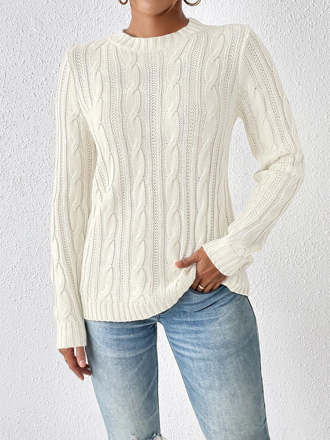 Classy Cable Knit Sweater in 4 Colors