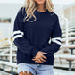 Activepologie Comfy Black Varsity Stripe Oversized Sweatshirt in 5 Colors