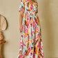 Classy V Neck Print Surplice Maxi Dress