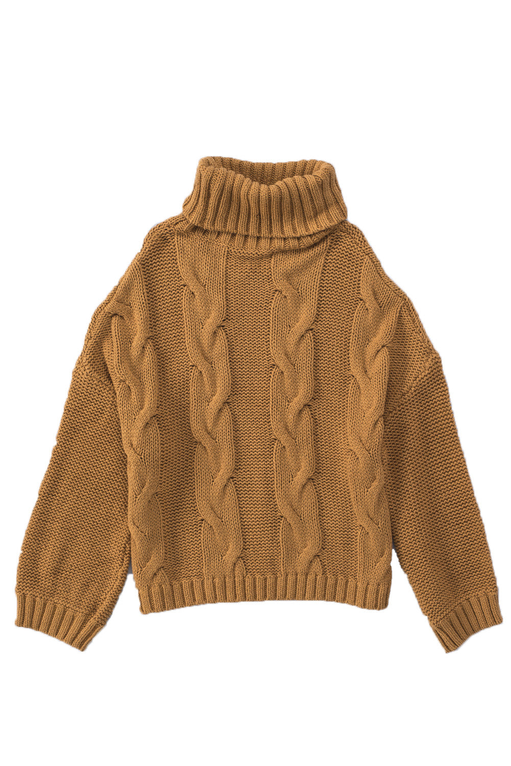 Classic Chunky Cable Knit Turtleneck Sweater