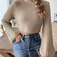 Classy Cropped Mock Neck Sweater in 3 Colors