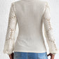 Elegant Sunflower Mesh Sleeve Waffle Knit Shirt