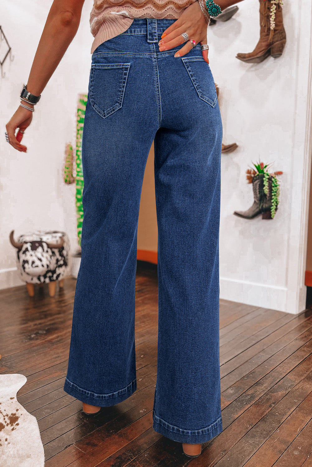 Sail Blue Wide Leg High Waist Jeans