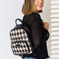 Argyle Pattern Vegan Leather Backpack