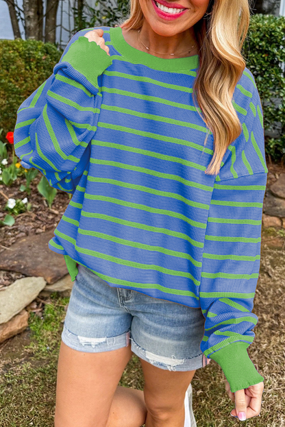 Comfy Colorblock Stripe Oversized Sweater in 4 Colors