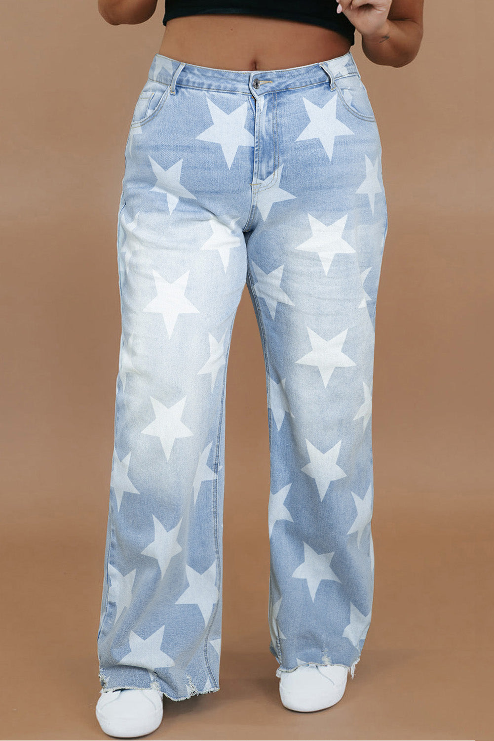 Star Blue High Waist Washed Jeans (1X - 4X)