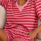 LaurenNichole Daydream Stripe Puff Sleeve Lounge Outfit – Effortless Outfits Size S - 2X