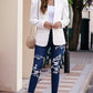 Elegant Puff Sleeve Collar Blazer