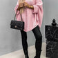 Elegant Round Neck Poncho Long Sleeve Sweater