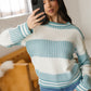Comfy Stripped Patchwork Oversized Wide Sleeved Sweater in 3 Colors