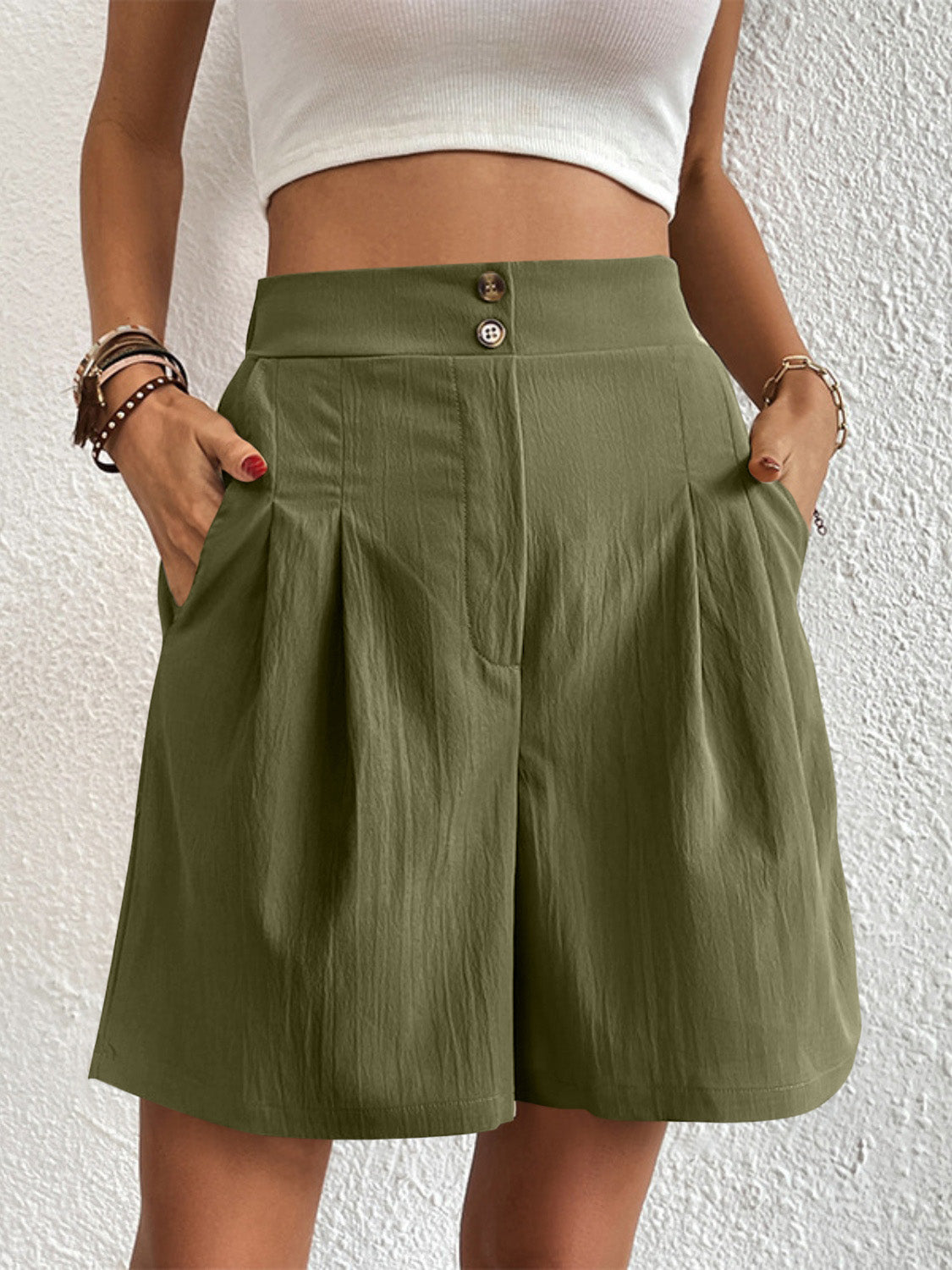 11 High Waist Classy Tailored Shorts with Pockets