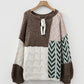 Cozy Casual Colorblock Knit Amber Knot Sweater
