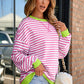 Comfy Oversized Stripe Sweatshirt in 2 Colors (S - 2X)