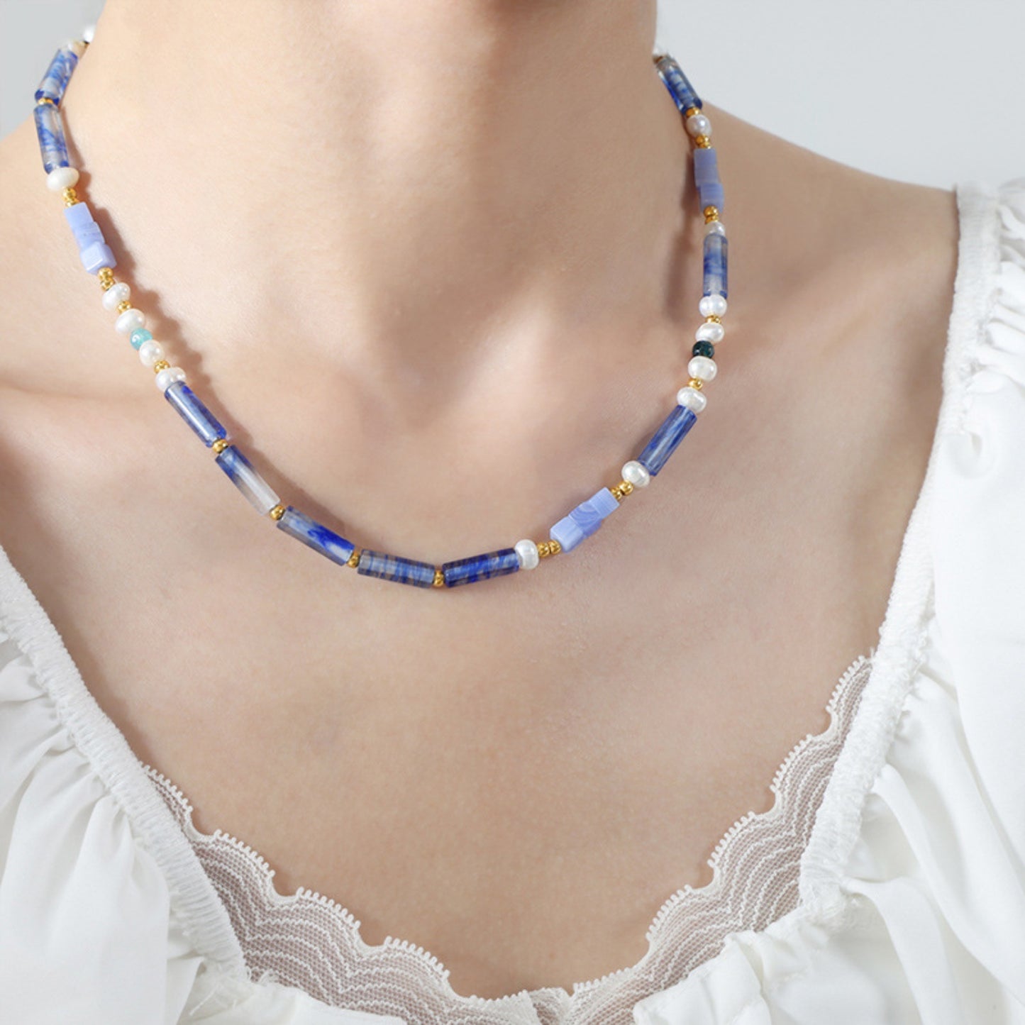 Elegant Freshwater Titanium Pearl Necklace