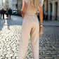 Ruffled Round Neck Cap Sleeve Jumpsuit