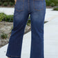 Navy Blue Tailored Wide Leg High Waist Jeans (up to 2X)