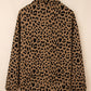 Cozy Daydream Brown Leopard Polo Zip Up Sweatshirt at LaurenNichole