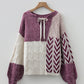 Cozy Casual Colorblock Knit Amber Knot Sweater