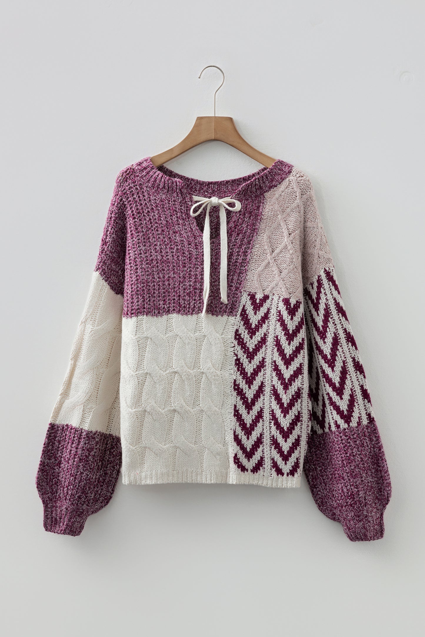 Cozy Casual Colorblock Knit Amber Knot Sweater