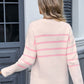 Elegant Bow Striped Sweater in 4 Colors