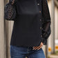 Elegant Mock Neck Flounce Sleeve Blouse