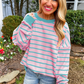 Comfy Colorblock Stripe Oversized Sweater in 4 Colors