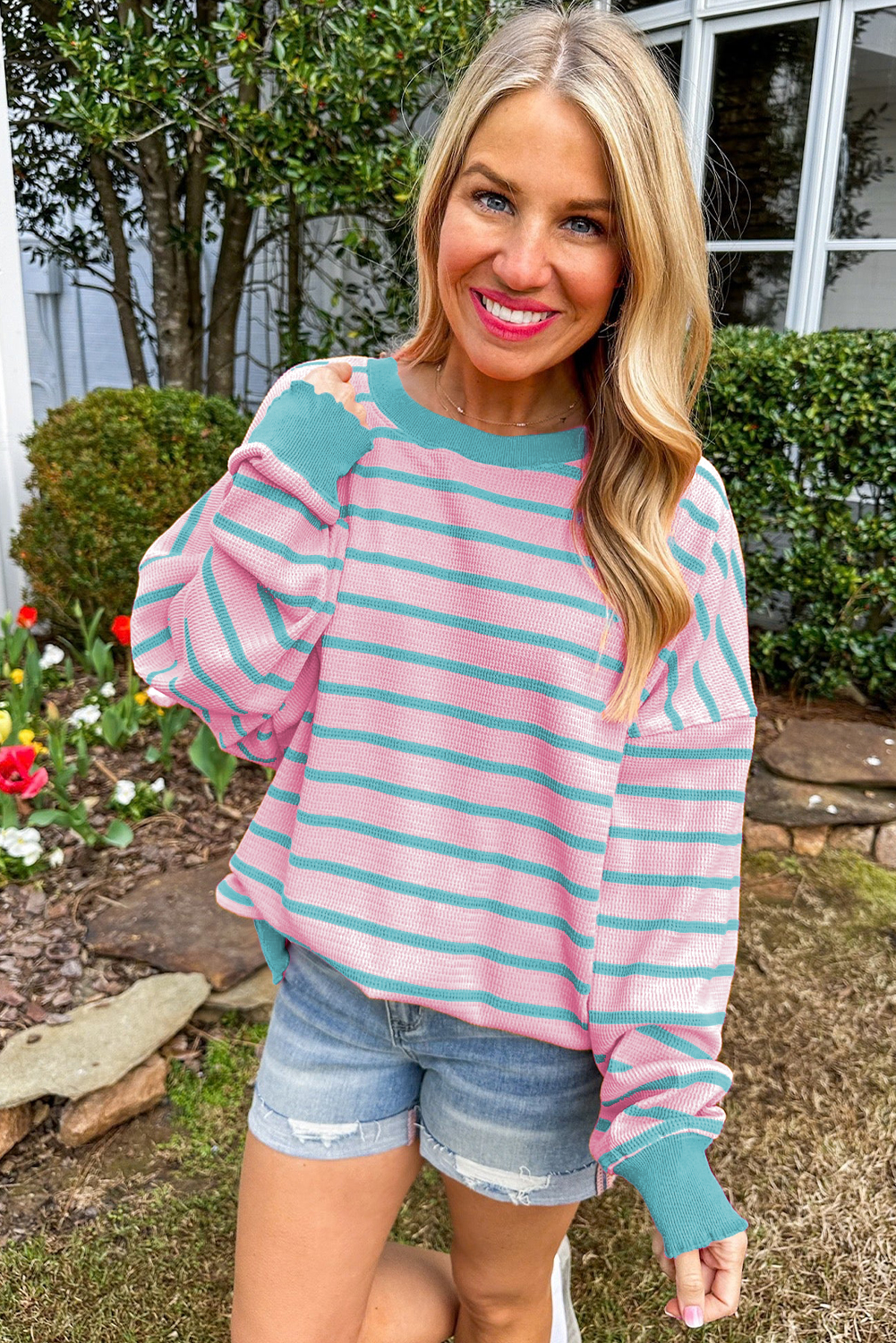 Comfy Colorblock Stripe Oversized Sweater in 4 Colors