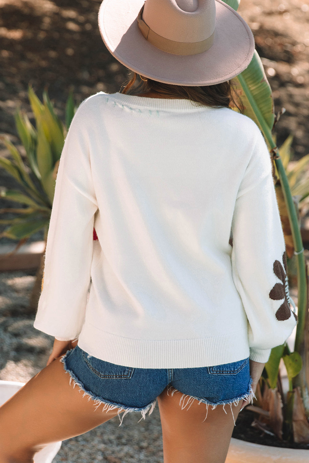 Cozy Floral V Neck Sweater in 2 Colors