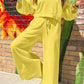 Comfy Pink Ruffle Sleeve Wide Legged Sweatsuit Outfit in 3 Colors