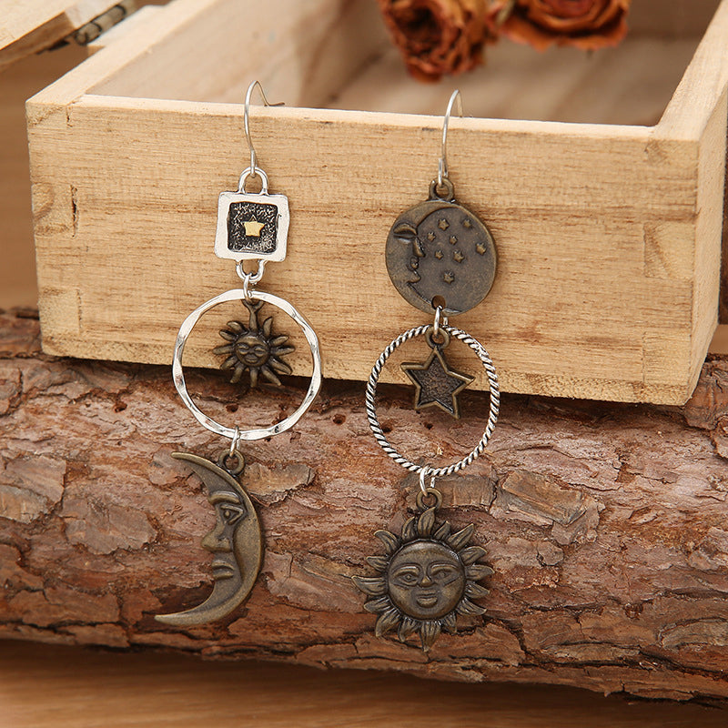 Boho Star, Sun, and Moon Earrings