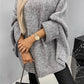 Elegant Round Neck Poncho Long Sleeve Sweater