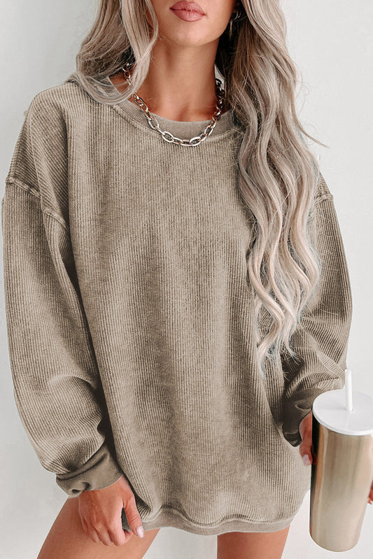 Comfy Corduroy Boyfriend Sweatshirt in 6 Colors ( S-2X)