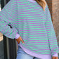 Comfy Oversized Stripe Sweatshirt in 2 Colors (S - 2X)
