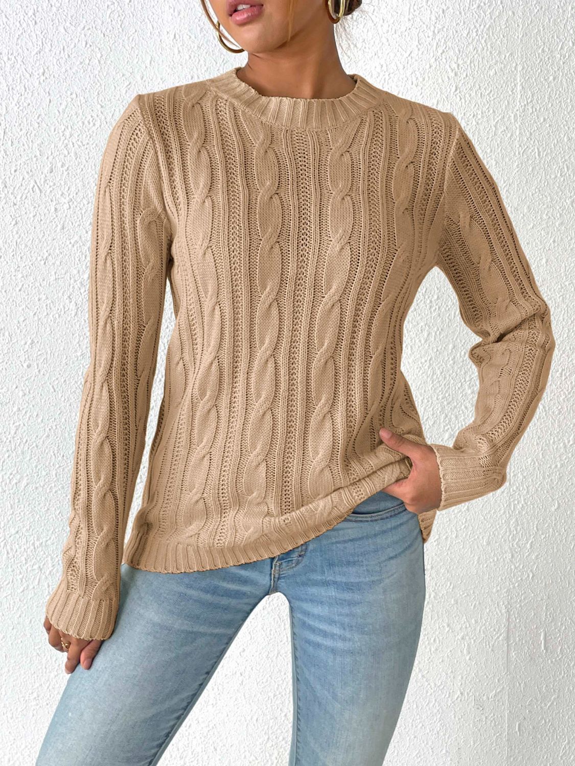 Classy Cable Knit Sweater in 4 Colors