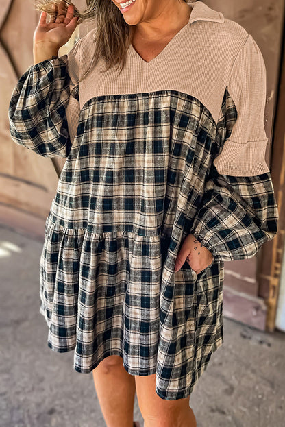 Classic Oversized Plaid Waffle Knit Shirt (1X - 4X)