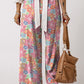 Chic Floral Drawstring Wide Leg Pants