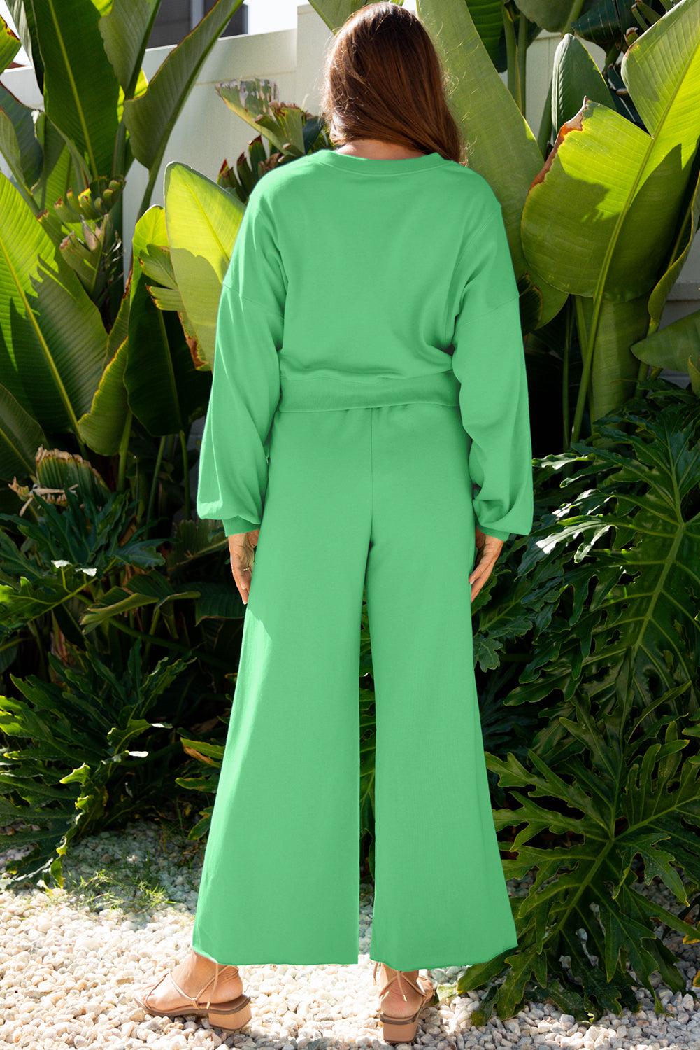Comfy Ruffle Sleeve Wide Legged Sweatsuit Outfit in 3 Colors
